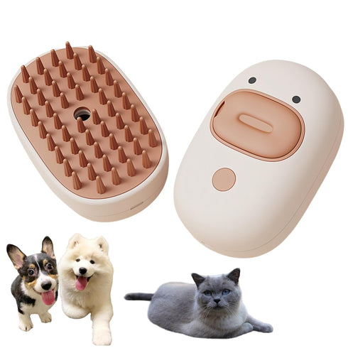 Cat Steam Brush, 3 In1 Steam Cat Brush, Spritz Defur Comb for Cats,Cat Steam Brush for Shedding,Steamy Cat Brush, Cloud Care Cat Brush for Cat,Dog...