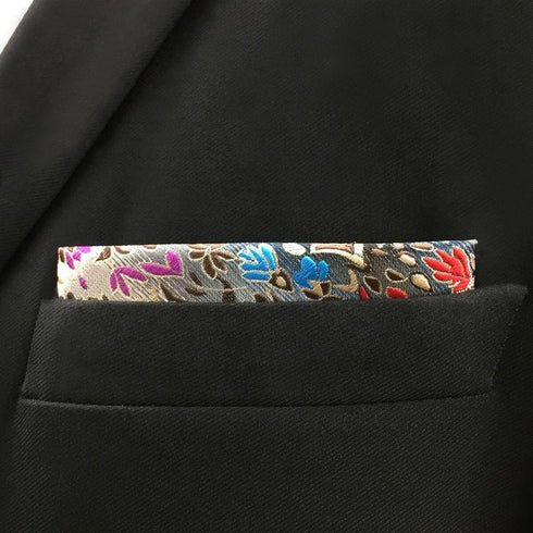 SHLAX&WING Floral Multicolor Silk Pocket Square Mens Hankies Hanky...