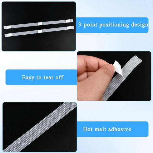 50Pcs Glue Strips with Mesh Backing, 12mm Book Binding Glue Strips, Hot Melt Adhesive Glue Strips with 86-100 Sheet Capacity, Thermal Binding Glue...