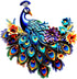 ikasus Metal Peacock Bird Wall Art Bird Wall Decor Outdoor Wall art Suitable for Outdoor Garden Fence Outdoor Crafts Iron Wall Decorations, Blue...