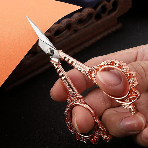 Sewing Scissors Embroidery Scissors, 4.5in Rose Gold Crochet Scissor with Sheath for Craft Cross Stitch Needlework Artwork Thread Yarn Cutting...