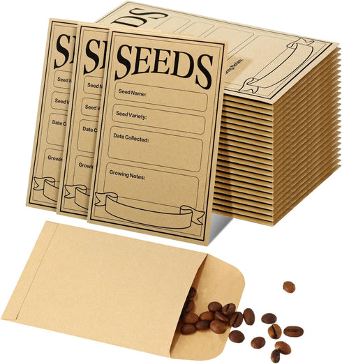 100 Pcs Seed Envelopes Resealable Seed Envelope Seed Packets 3.15 x 4.72 Inch Seed Saving Envelopes with Secure Tiny Envelopes, Seal Envelopes for...