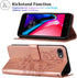 for iPhone SE 2022/SE 2020 Case,for iPhone 6/6S/7/8 Wallet Case,Butterfly Floral Embossed,Wrist Strap,Card Holder Slots,Stand Leather Protective F...