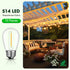 15 Pack Dimmable LED S14 Replacement Light Bulbs, Waterproof 1W Vintage Edison Bulbs for Outdoor Patio Garden String Lights, E26 Regular Medium Sc...