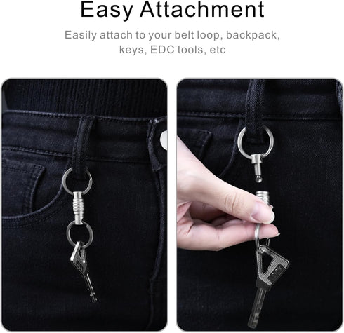 Noopel Quick Release Keychain 1 Pack, Titanium Key Ring Detachable Heavy Duty Keyring Mens Car Key Holder with 2 Stainless Steel Key Rings...