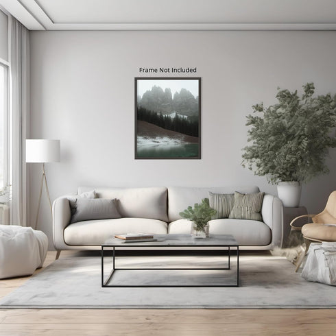 Posterizer 1 pcs-beautiful nature scene with evergreen trees and mountains 6-Landscape & Nature Art-Gift for Art Lovers-Decor for Home & Office- u...