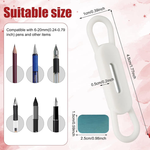 10 Pack Magnetic Pen Pencil Holder, Magnetic Pen Organizer Silicone Adjustable Pencil Holder Marker Clip Office Accessories for Refrigerator Desk ...