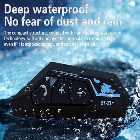 Geva Motorcycle Helmet Bluetooth Headset,BT-22 Outdoor Waterproof Motorcycle Bluetooth Helmet Headset,70 Hours Playing time High Sound Quality Sys...