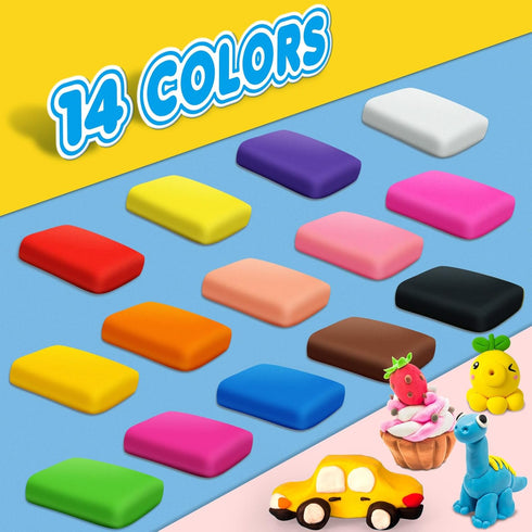 ESSENSON Magic Clay - Air Dry Clay 14 Colors, Modeling Clay for Kids with Tools, Soft & Ultra Light, Toys Gifts for Age 3 4 5 6 7 8+ Years Old Boy...