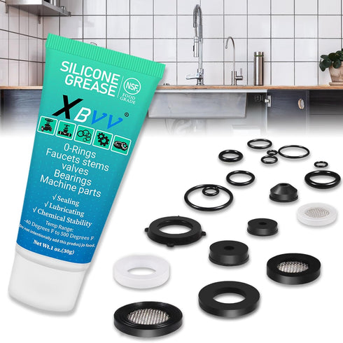 Plumber Silicone Grease Lubricant for Plumbing Faucet Valve O-Rings Rubber Washer 1-Pack 1 oz Tube with Brush...