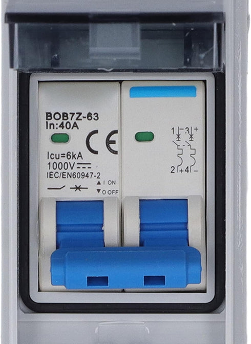 DC Disconnect Switch, 1000V 40A Protective Transparent Cover Miniature Circuit Breaker with IP65 Distribution Box for Home RV Photovoltaic Solar P...