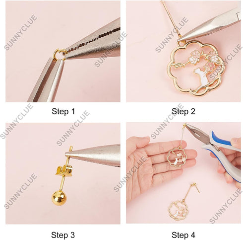 SUNNYCLUE 1 Box DIY 10 Pairs Cat Charms Sakura Flower Charm Japanese Style Earrings Making Starter Kit Flat Round Hollow Charm Fan Charms Tassels ...