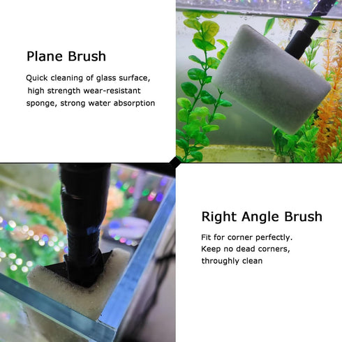 AQUANEAT Fish Tank Cleaning Tools, 6 in 1 Aquarium Cleaning Tools, including Algae Scraper, Sponge Pad, Fish Net, Gravel Rake and Cleaning Brush...