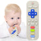 USLAI Baby Teething Toy (TV Remote Shape) - Food Grade Silicone Chew Toy for Babies 3-24 Months - BPA-Free Teether for Soothing Gums - White...