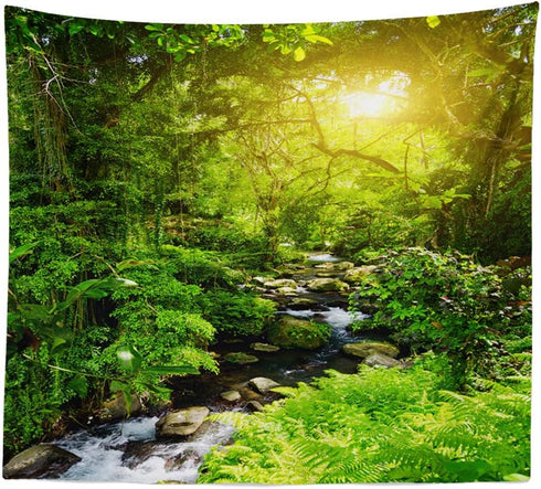 Llamazing Forest Creek Landscape Tapestry - Home Decor for Living Room and Bedroom - Magic Curtain (90.5''L70.8''W)...