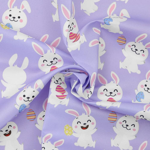Pack of 8 Easter Fat Squares Polyester Fabric Sheets Bundles, 20" x 20", Assorted 8 Patterns Bunny Chicken Printed Patchwork Fabric Squares Materi...