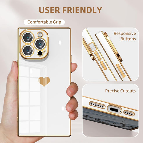 Tzomsze Compatible with Square iPhone 14 Pro Max Case for Women, Cute Cases Full Camera Protection, Reinforced Corners TPU Cushion Shockproof Edge...