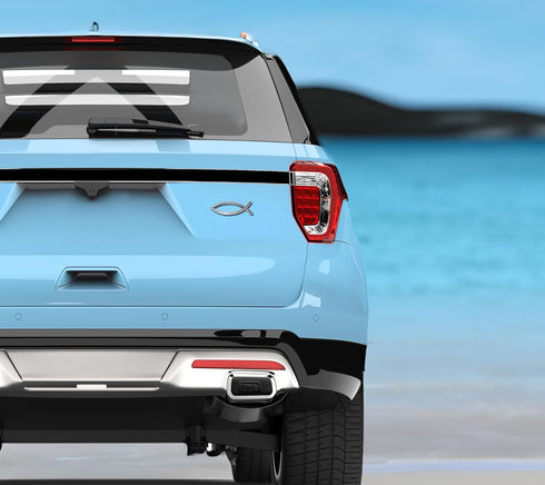 Elektroplate Christian Fish Chrome All Metal Emblem for Cars, Trucks, and All Auto | Universal Fit at 4" x 1.4" | Weatherproof...