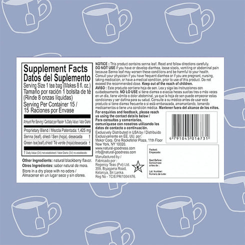 Loveeta Wellness Weight Loss Tea Blackberry - 15 Tea Bags (Gmo Free, Gluten Free, Dairy Free, Sugar Free & 100% Natural)...