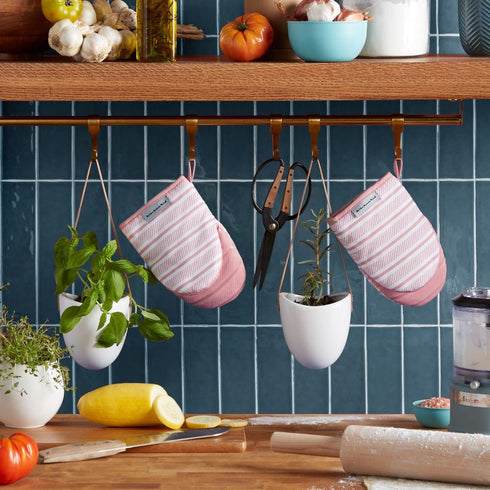 KitchenAid Albany Mini Oven Mitt 2-Pack Set, Dried Rose, 5.5"x8"...