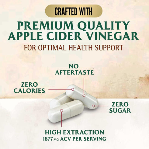 Apple Cider Vinegar Capsules 1877mg - Extra Strength Detox & Cleanse with Vitamin D & Zinc - Premium ACV Pills with Joint Natural Digestion & Immu...
