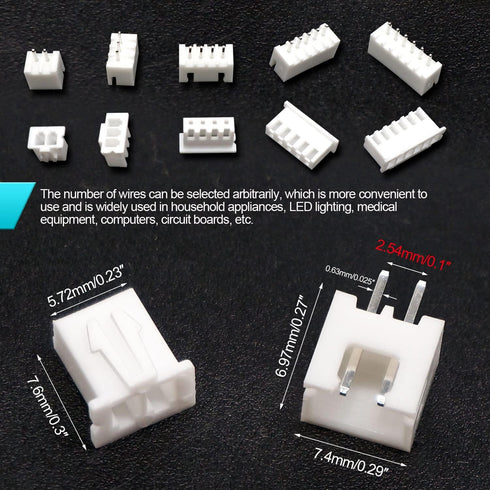 Twidec/500PCS 2.54mm JST Connector Kit with 2/3/4/5/6 Male and Female Pin Housing Connector Adapter Plug and 2.54mm Female Pin Header Wire Termina...