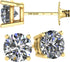 14K Solid Gold Post & Silver Simulated Diamond Stud Earrings-cubic zirconia earrings studs .30ct to 8.00ct...