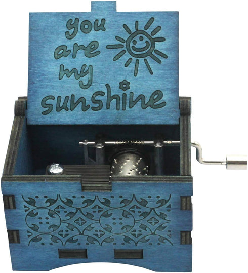 You are My Sunshine Wooden Music Boxes Laser Engraved Hand Crank Classical Wood Sunshine Musical Box Gifts for Birthday Christmas Valentine's Day ...