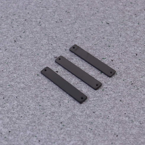 10Pcs Stamping Blank Bar Rectangle Stamping Blanks Horizontal Pendant Name Plate DIY Jewelry Supply Craft Supplies Two Holes Black...