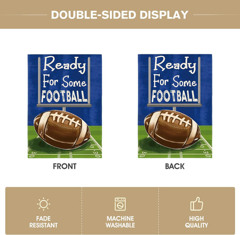 AVOIN colorlife Ready For Some Football Garden Flag 12 x 18 Inch Double Sided, Sports Game Yard Outdoor Flag...