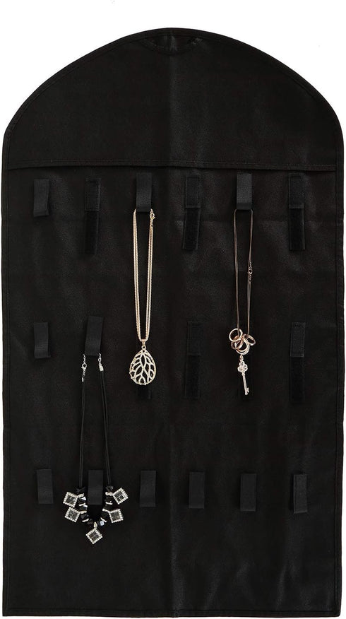 Foraineam 3 Pack Hanging Jewelry Organizer 32 Pockets 18 Hook and Loops Necklace Holder Earrings Bracelet Ring Display Storage Bag...