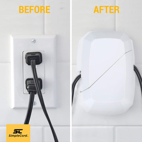 Outlet Cord Cover- Sliding Door Electrical Socket Protector- For Childproofing Safety & Prevents Unplugging- Deep Wall Receptacle Box by SimpleCor...