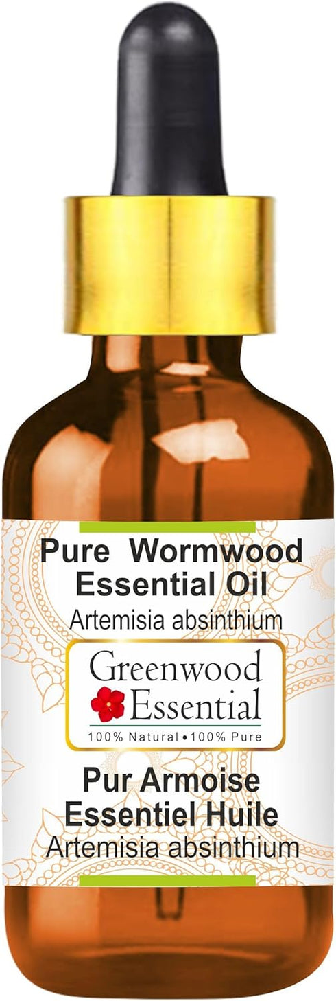 Pure Wormwood Essential Oil (Artemisia Absinthium) with Glass Dropper Steam Distilled 30ml (1 oz)...