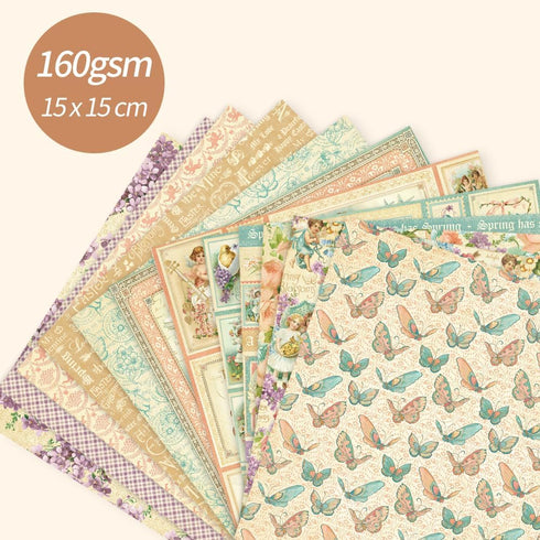 6x6” 160gsm cardstock Single Sided Scrapbooking 24 Paper Pad vintage decoupage scrapbook kit patterned paper junk journal supplies journaling supp...