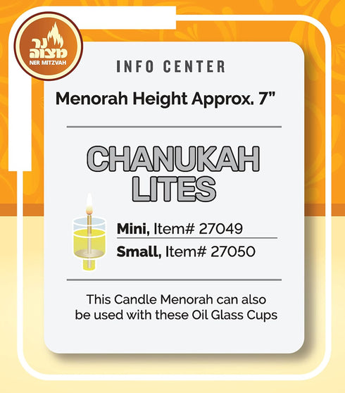 Ner Mitzvah Silver Plated Candle Menorah, Fits All Standard Hanukkah Candles - Curved Branches, 7.25 High x 6.5 Wide...