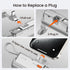 Flow Mini Portable Charger, 5000mAh Small Power Bank with Changeable Plugs and Built in Cable, Dual Output USB-C External Battery Compatible with ...