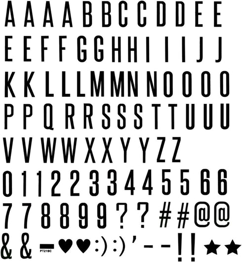 kwmobile Cinema Light Box Letters A4 Size - 105 Pieces Black Replacement Letters for Sign Letters Numbers and Symbols...