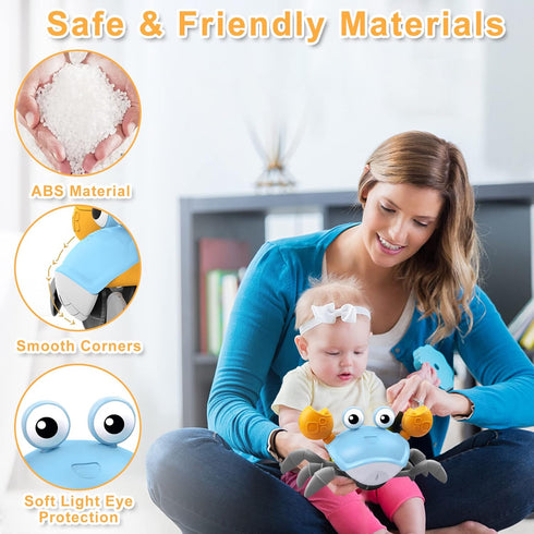 Crawling Crab Baby Toy,Tummy Time Toys Equipped with LED Lights and Music,Early Learning Educational Toys,Birthday Toy for Infant Toddler Boy Girl...