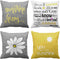 Emvency Set of 4 Throw Pillow Covers You are My Sunshine Yellow Gray with Words Decorative Pillow Cases Home Decor Square 18x18 Inches Pillowcases...
