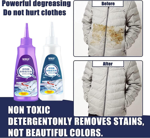 Clothes Oil Stain Remover,Active Enzyme Clothing Stain Remover, Active Enzymatic Laundry Cleaning, active enzyme laundry stain remover, Stubborn S...