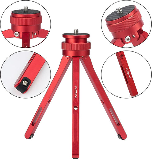 ADAI Mini Tripod Camera Tabletop Stand Aluminum Desktop Phone Portable Tripod Compatible with DSLR Camera Universal Phone/Projection/Zhiyun Stabil...