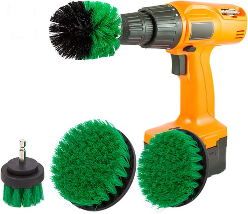 4 Packs Drill Brush Kit, Drill Scrubber Attachment Set for Cleaning Kitchen, Stove, Cabinet, Counter, Carpet, Linoleum...