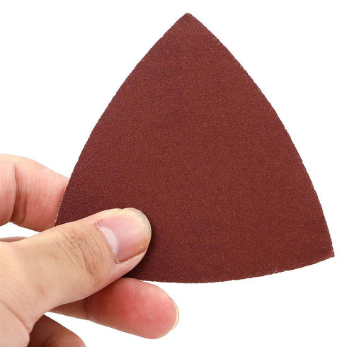 104Pcs Finger Sanding Pads Oscillating Tool Detail Sanding Pads Kit, 100Pcs Finger Sandpaper Sheets 60/80 /100/120 /240 Grits, for Oscillating Too...