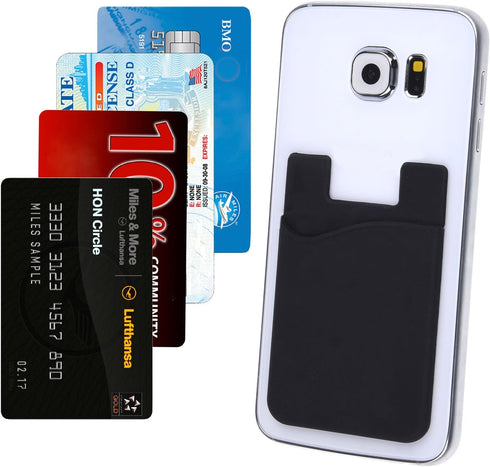 Credit Card/ID Card Holder - Can be attached to almost any Phone - Carry Essential Cards with your Phone - Silicone Material, cards will not fall ...