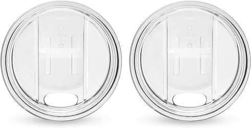 Host Wine Freeze Replacement Lids for Tumblers - Set of 2, Sliding Tab Closure, Travel Cup Lid for Wine Freeze Cooling Cup, Clear...