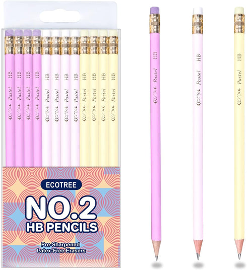 ECOTREE Pencils #2 HB, Pre-sharpened Pencils with Eraser Cute Pencils Graphite Pencils Sketch Pencils Birthday Pencils Fun Pencils for Kids, Adult...