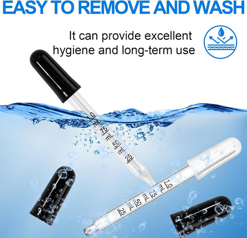 10Pcs Eye Dropper with Durable Rubber Head, 1ml Glass Dropper, Liquid Droppers for Oils, Eye Droppers for Medicine, Precise Pipette Droppers for C...