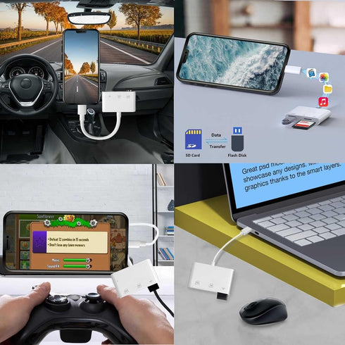 Acuvar USB C Ultra High Speed Memory Card Reader & Writer for SD, HC, SDXC, MicroSD, SDHC, MicroSDXC for Computers, Smartphones and All USB C Enab...