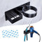 Hair Straightener Holder Wall, Black Blow Dryer Holder Wall Mounted Stainless Steel Hairdryer Holder for Bathroom, Hair Tools Organizer & Storage ...