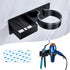 Hair Straightener Holder Wall, Black Blow Dryer Holder Wall Mounted Stainless Steel Hairdryer Holder for Bathroom, Hair Tools Organizer & Storage ...